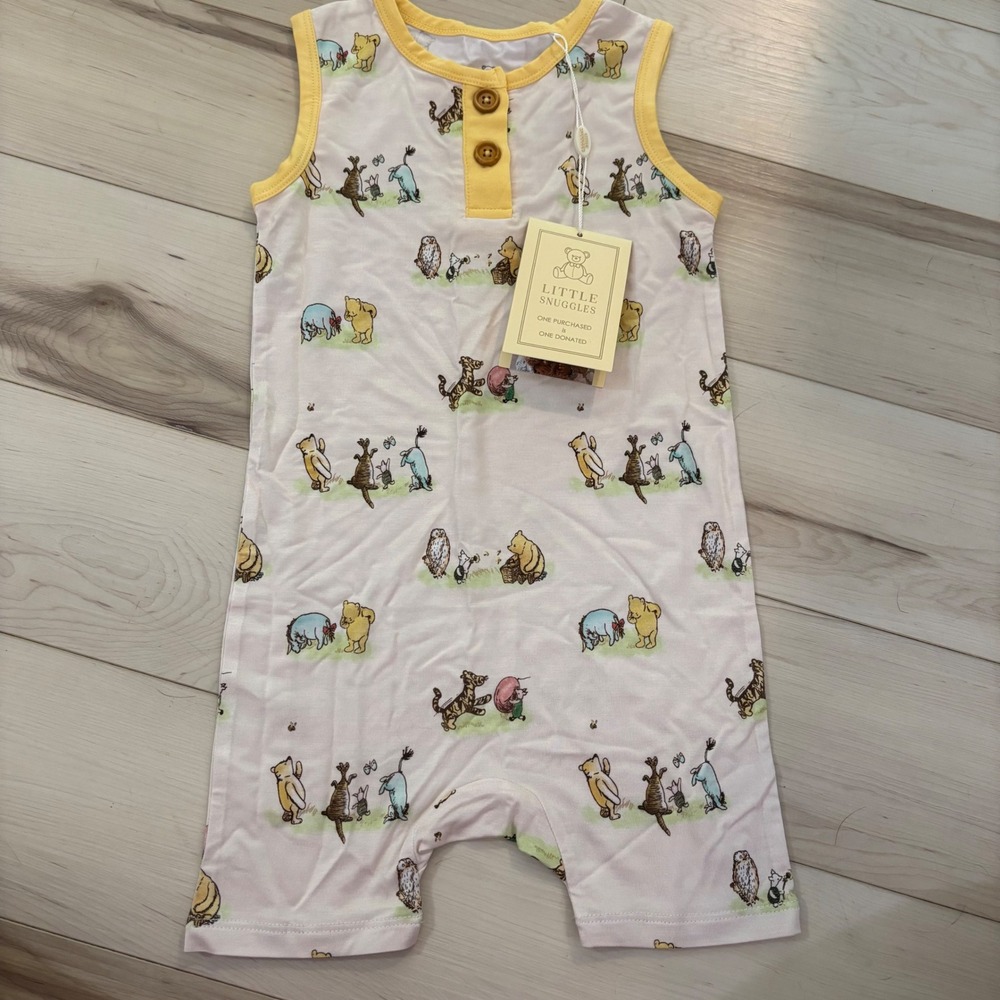 NWT Little Snuggles Winnie The Pooh Bamboo Sleeveless Romper Toddler Size 4T New